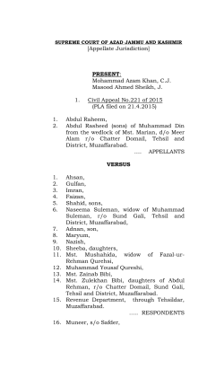 SUPREME COURT OF AZAD JAMMU AND KASHMIR
