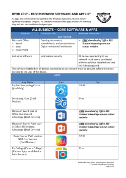 BYOD Apps 2017 - Redland Bay State School