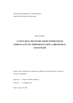 latent heat recovery from supercooled sodium acetate