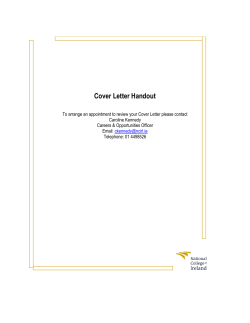 Cover Letter Handout