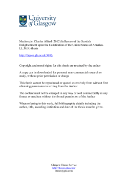 Influence of the Scottish Enlightenment Upon the Constitution of the