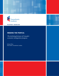 MISSING THE POINT(S) The declining fortunes of Canada`s