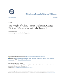 Emily Dickinson, George Eliot, and Women`s Issues in Middlemarch