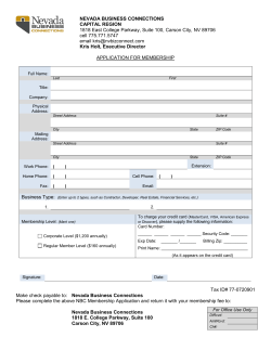 NEVADA BUSINESS CONNECTIONS CAPITAL REGION 1818 East