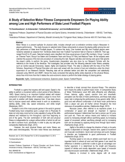 A Study of Selective Motor Fitness Components