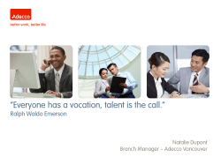 Adecco`s presentation - YWCA Metro Vancouver