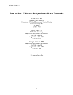 Boon or Bust: Wilderness Designation and Local Economies