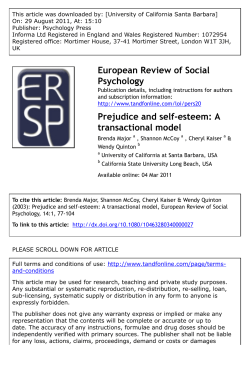 Prejudice and self-esteem: A transactional model