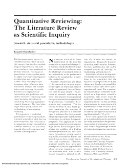 Quantitative Reviewing: The Literature Review as Scientific Inquiry