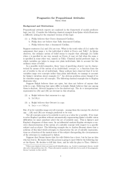 Pragmatics for Propositional Attitudes - Maria Aloni