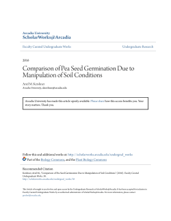 Comparison of Pea Seed Germination Due to Manipulation of Soil