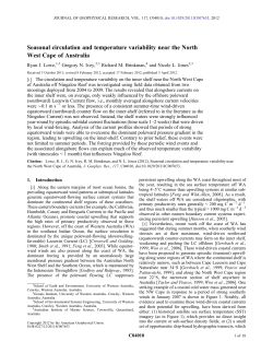 Seasonal circulation and temperature variability near the North West