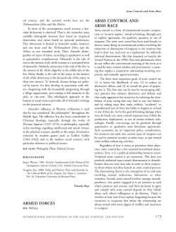 ARMED FORCES ARMS CONTROL AND ARMS RACE