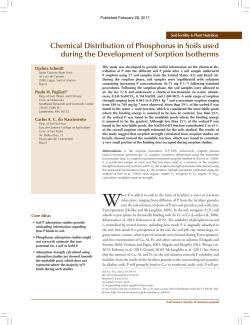 Chemical Distribution of Phosphorus in Soils used during the