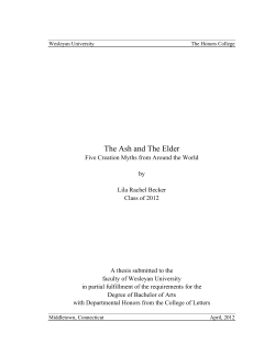 The Ash and The Elder: Five Creation Myths from