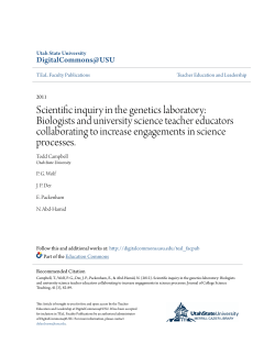 Scientific inquiry in the genetics laboratory