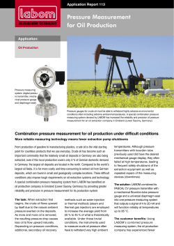 Pressure Measurement for Oil Production
