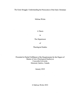 The early struggle: understanding the persecution of the early