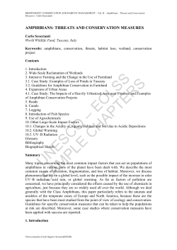 Amphibians : Threats and Conservation Measures