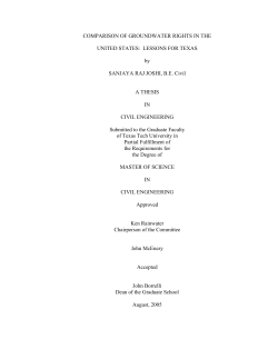 COMPARISON OF GROUNDWATER RIGHTS IN THE UNITED