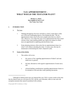 tax apportionment - American Bar Association