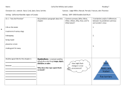 Name: Call of the Wild by Jack London Reading 7 Character List