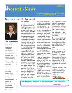 January 2014 Newsletter - Soroptimist International Elk Grove