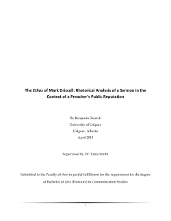 The Ethos of Mark Driscoll: Rhetorical Analysis of a Sermon in the