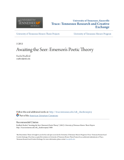 Awaiting the Seer: Emerson`s Poetic Theory