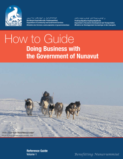 How to Guide: Doing Business with the Government of Nunavut