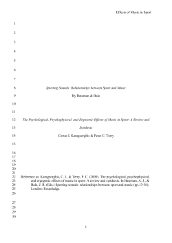 The Psychological, Psychophysical, and Ergorenic