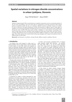 Spatial variations in nitrogen dioxide concentrations in urban