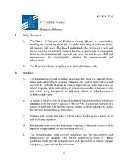 Policy 5550 - Baltimore County Public Schools