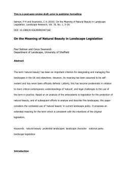 On the Meaning of Natural Beauty in Landscape Legislation