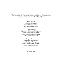 The Trade Credit Channel and Monetary Policy Transmission