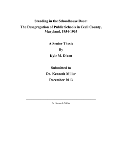 The Desegregation of Public Schools in Cecil County, Maryland