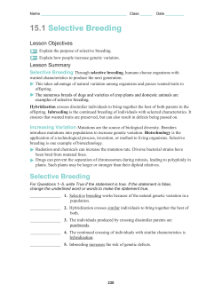 15.1 Selective Breeding