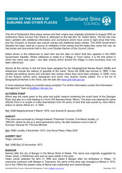 suburbs and other places origin of the names of