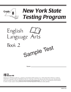 Sample ELA Regents