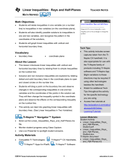 Summary of lesson - TI Education