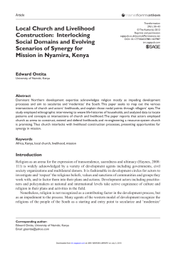 Local Church and Livelihood Construction