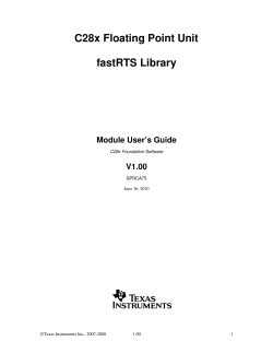 C28x Floating Point Unit fastRTS Library Module User`s Guide