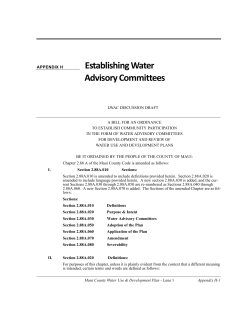 APPENDIX H Establishing Water Advisory
