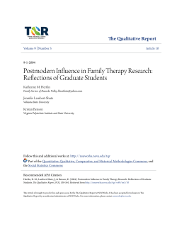 Postmodern Influence in Family Therapy Research
