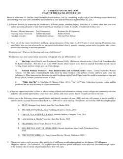 2017 CRITERIA FOR THE MAI GRAY CHARTER FOR RACIAL