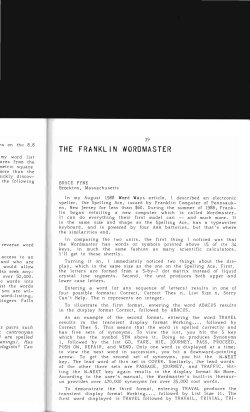 The Franklin Wordmaster - Digital Commons @ Butler University