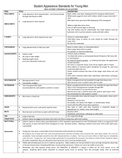 Student Appearance Standards for Young Men
