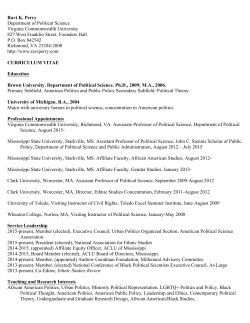 curriculum vitae - VCU Political Science