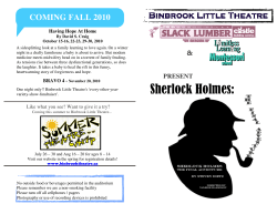 Sherlock Holmes: - Binbrook Little Theatre