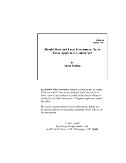 Should State and Local Government Sales Taxes Apply to E